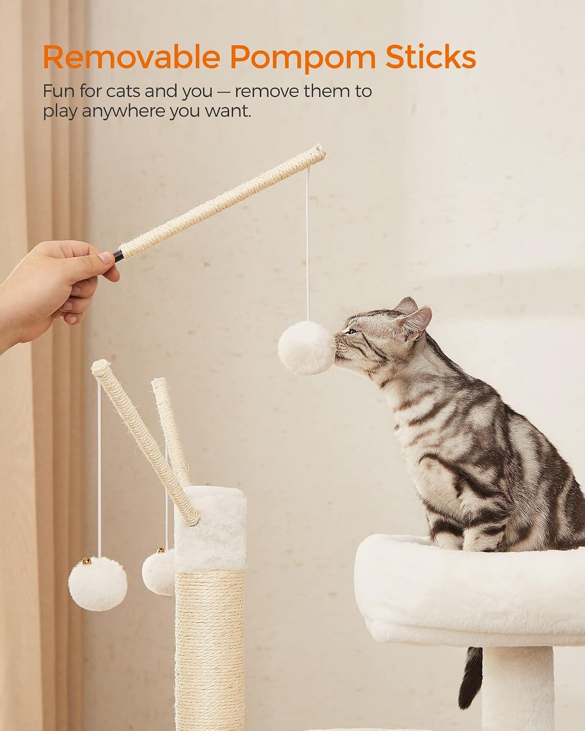 image:imageFeandrea Cat Tree with Litter Box Enclosure 59Inch 2in1 CondoRustic Brown