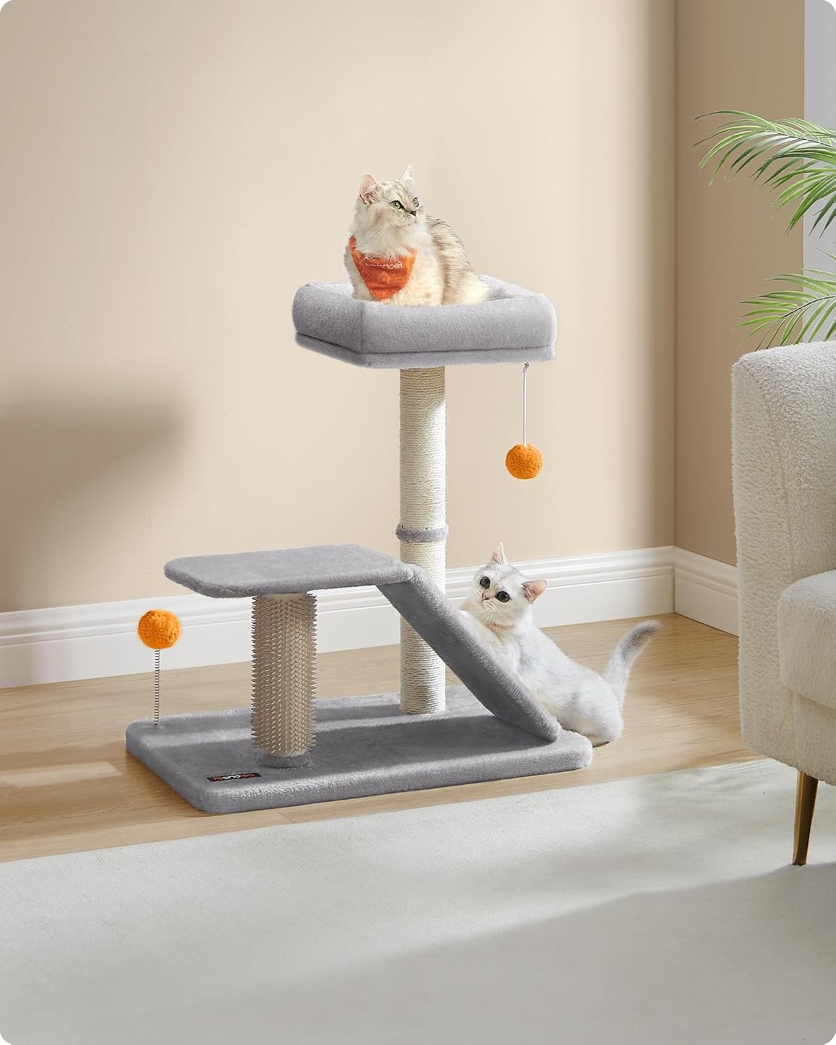 image:imageFeandrea Cat Scratching Post Small Cat Tree Tower with Self Groomer Brush