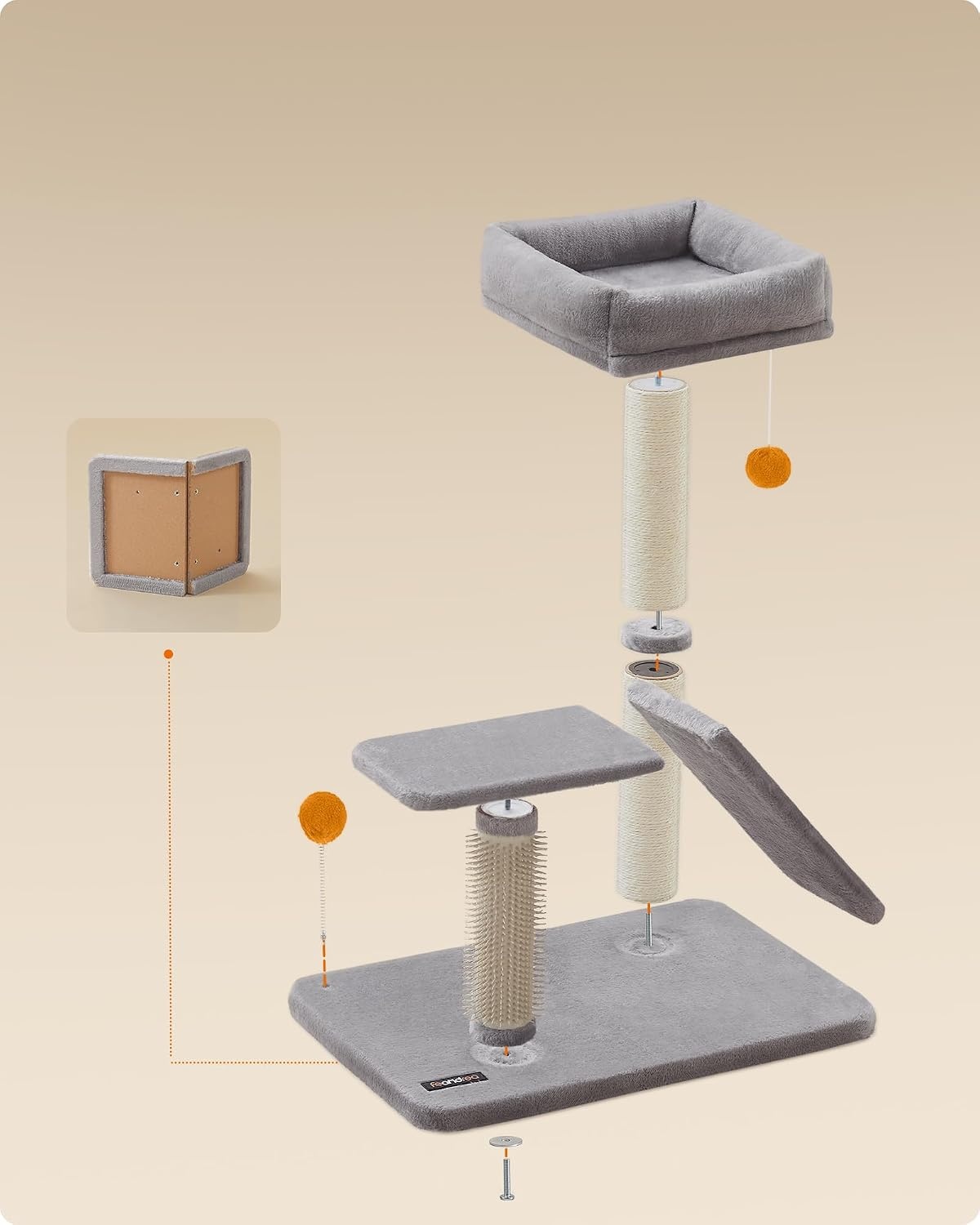 image:imageFeandrea Cat Scratching Post Small Cat Tree Tower with Self Groomer Brush