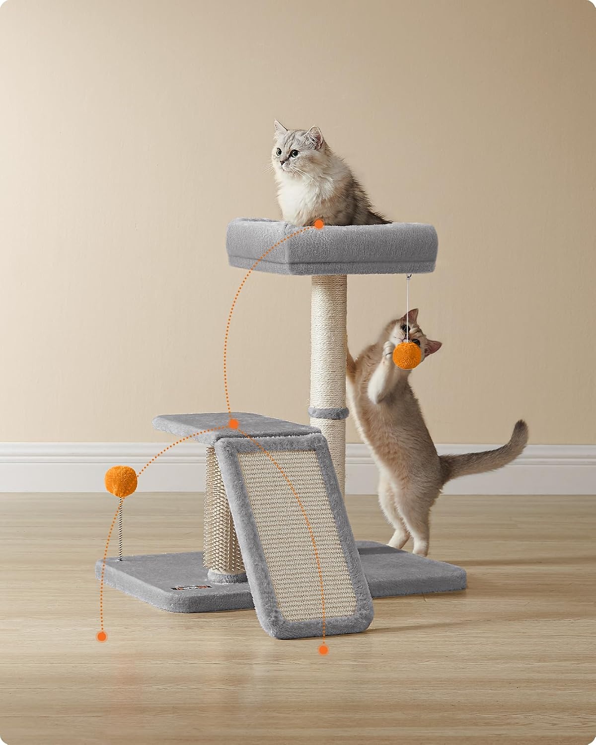 image:imageFeandrea Cat Scratching Post Small Cat Tree Tower with Self Groomer Brush