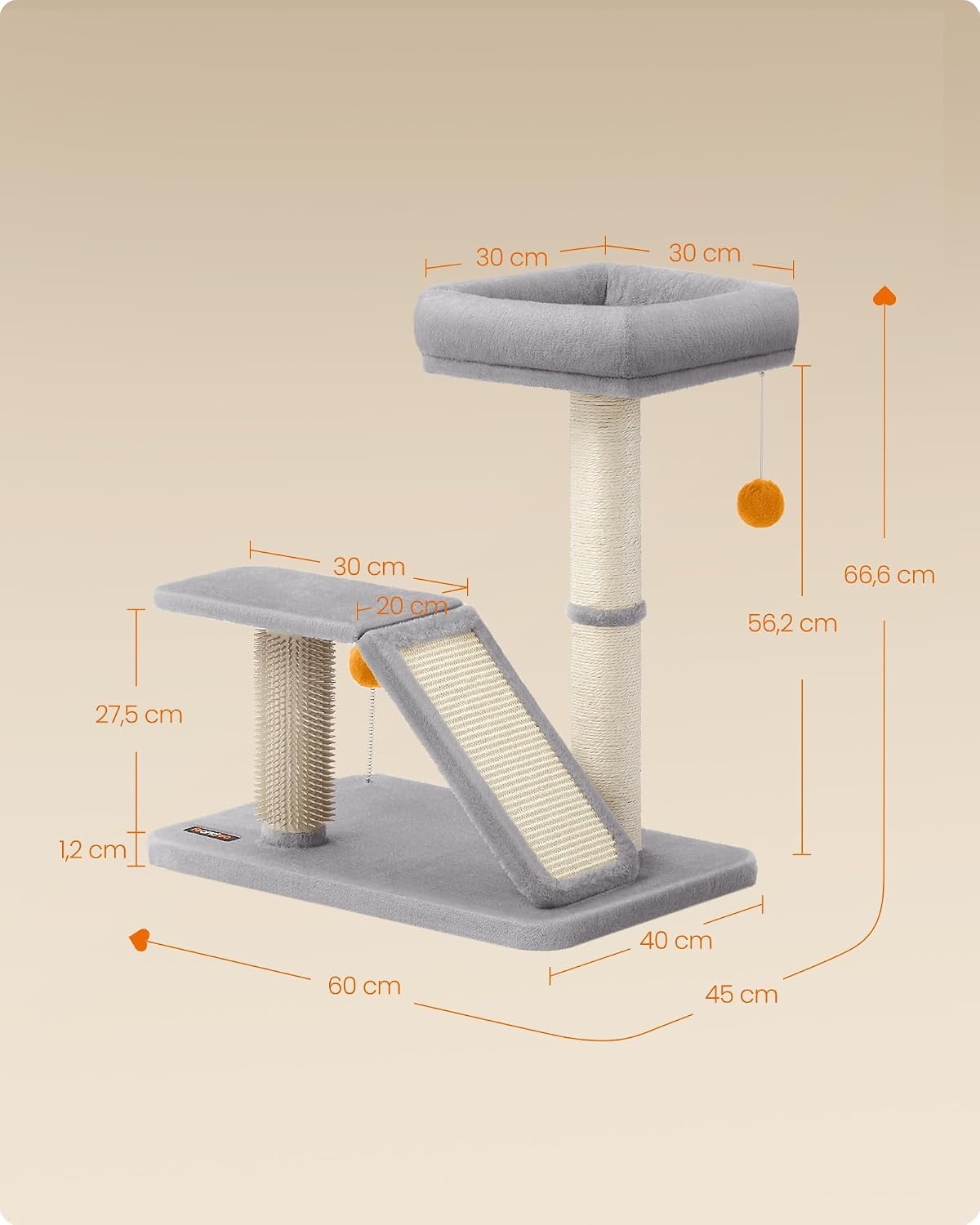image:imageFeandrea Cat Scratching Post Small Cat Tree Tower with Self Groomer Brush