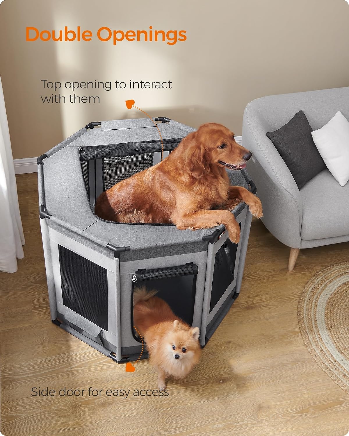image:imageFeandrea Dog Playpen Oxford Fabric Octagon XL 441 x 441 x 30 Inches