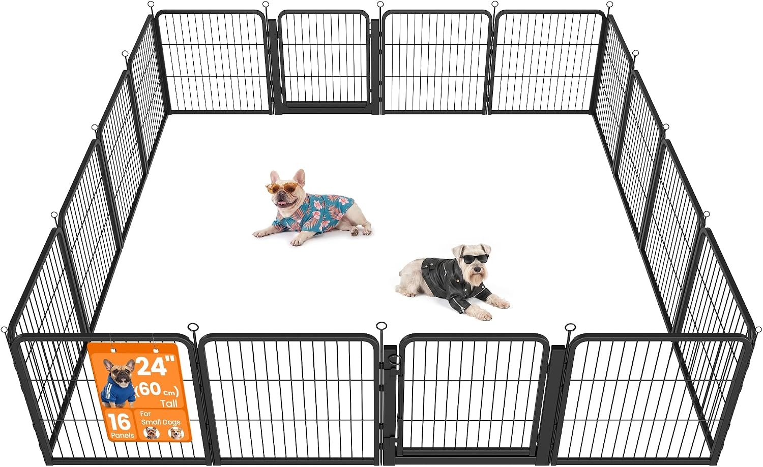 image:imageFeandrea Dog Playpen Cover 55 x 55 x 04 Inch Papaya OrangeInk Black