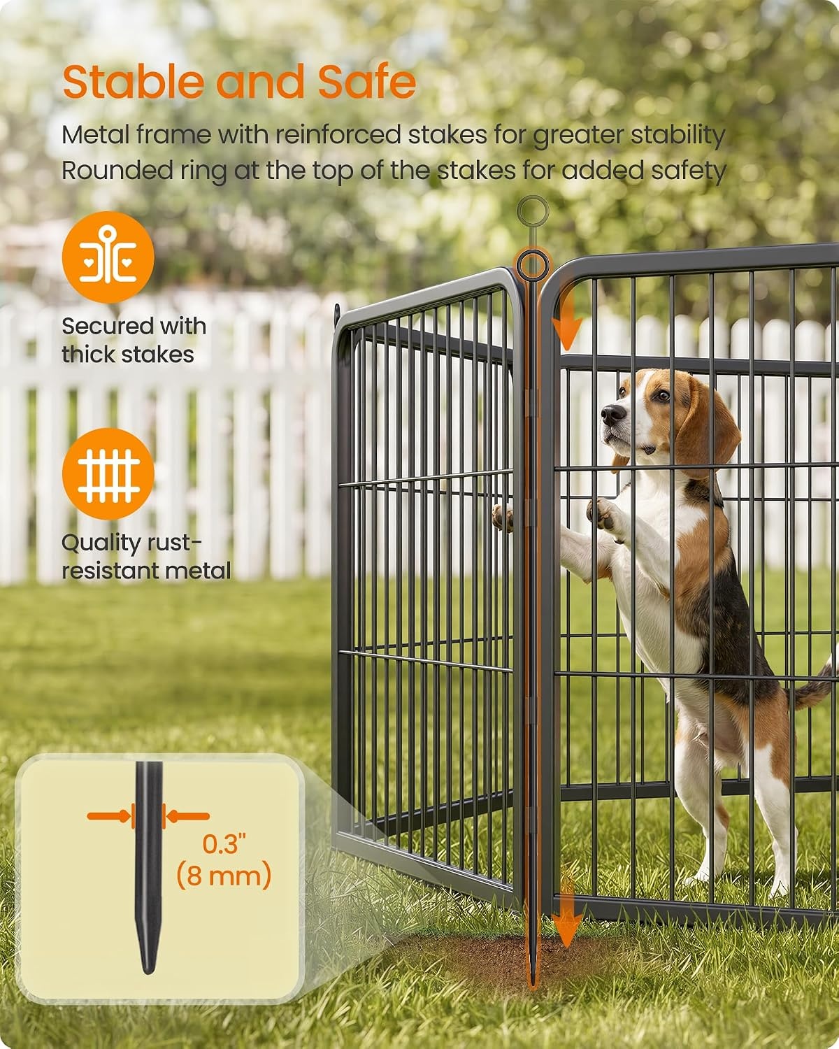 image:imageFeandrea Dog Playpen Cover 55 x 55 x 04 Inch Papaya OrangeInk Black