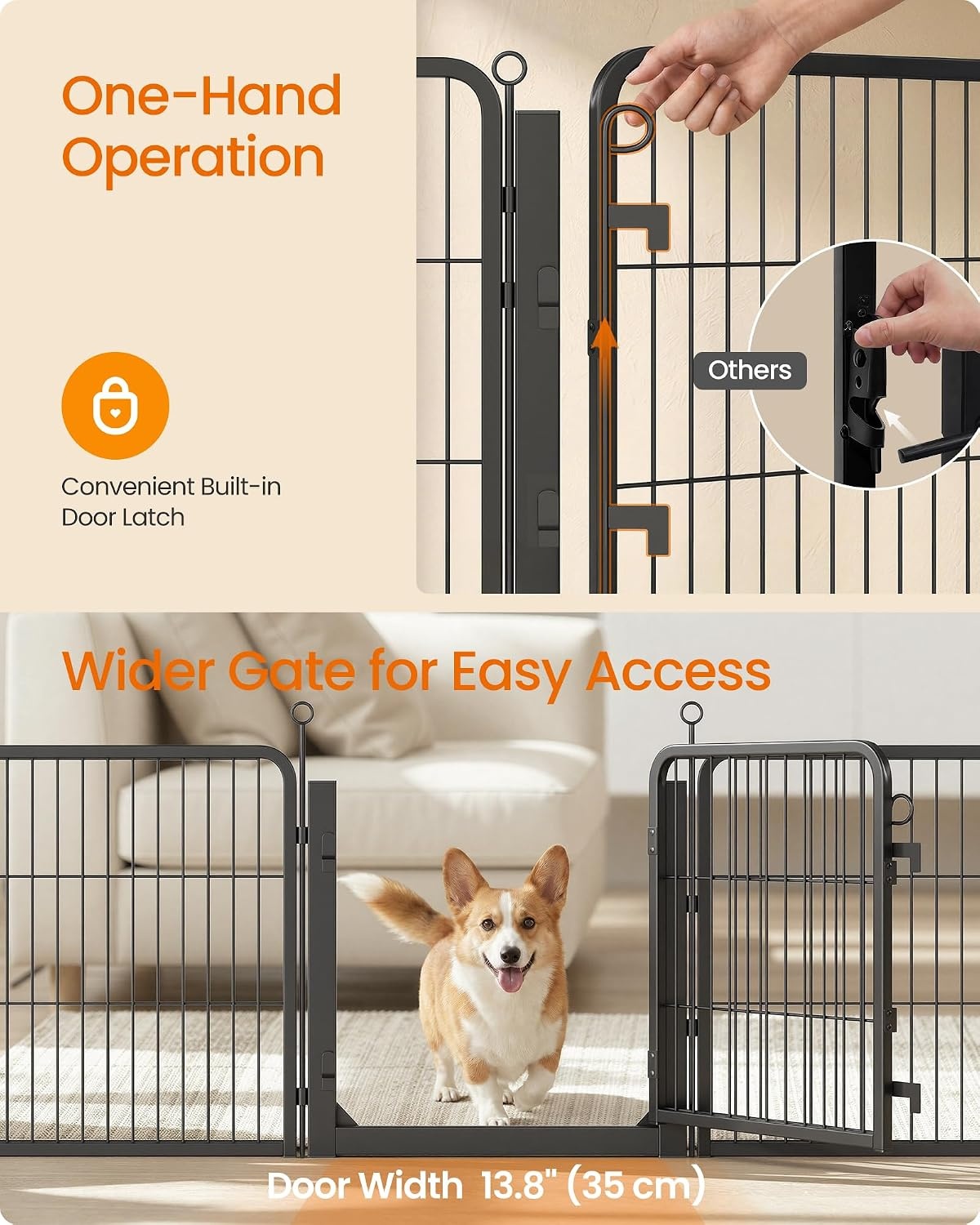 image:imageFeandrea Dog Playpen Cover 55 x 55 x 04 Inch Papaya OrangeInk Black