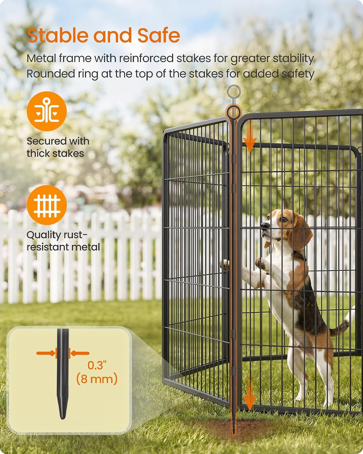 image:imageFeandrea Dog Playpen Cover 55 x 55 x 04 Inch Papaya OrangeInk Black