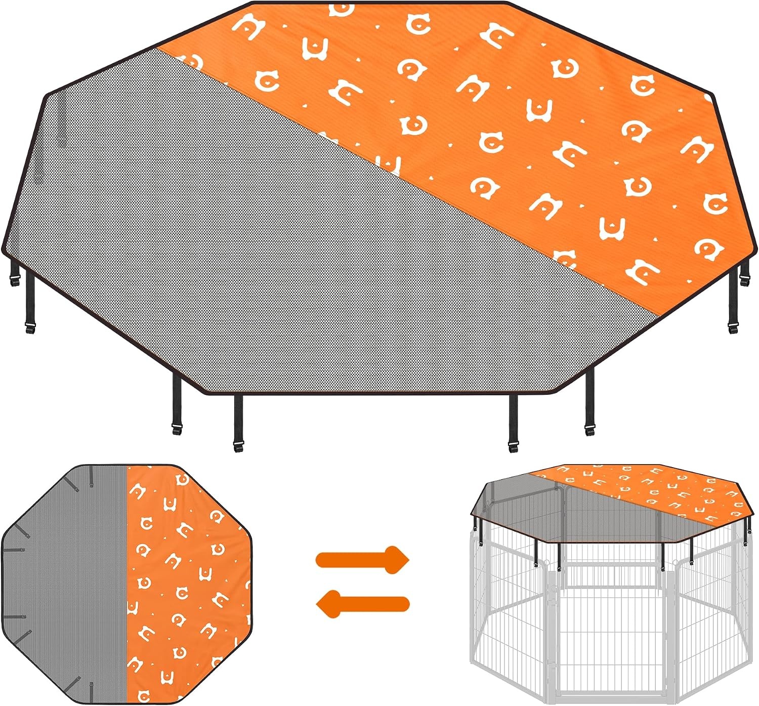 image:imageFeandrea Dog Playpen Cover 55 x 55 x 04 Inch Papaya OrangePapaya Orange