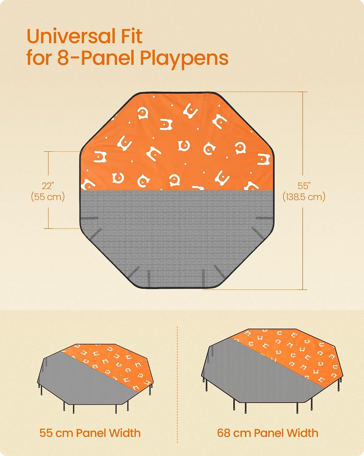 image:imageFeandrea Dog Playpen Cover 55 x 55 x 04 Inch Papaya OrangePapaya Orange