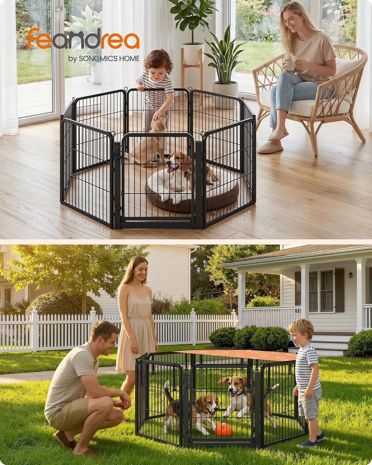 image:imageFeandrea Dog Playpen Cover 55 x 55 x 04 Inch Papaya OrangePapaya Orange