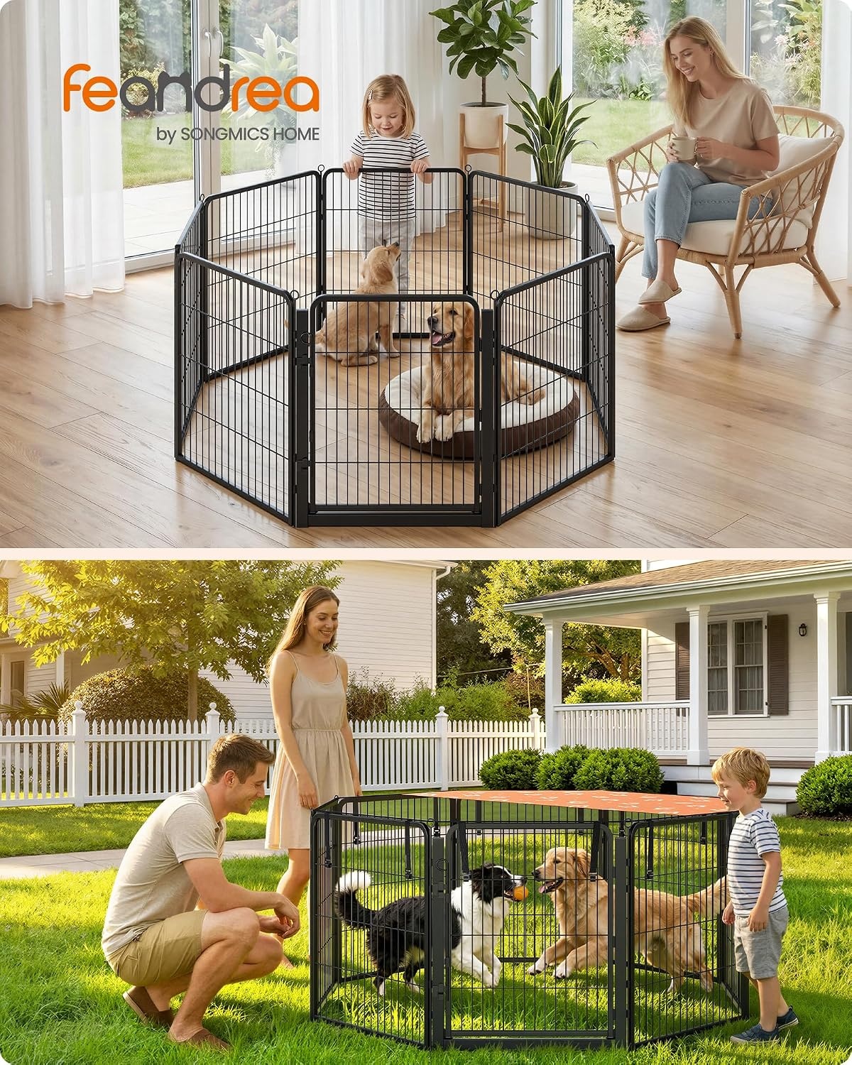 image:imageFeandrea Dog Playpen Cover 55 x 55 x 04 Inch Papaya OrangePapaya Orange