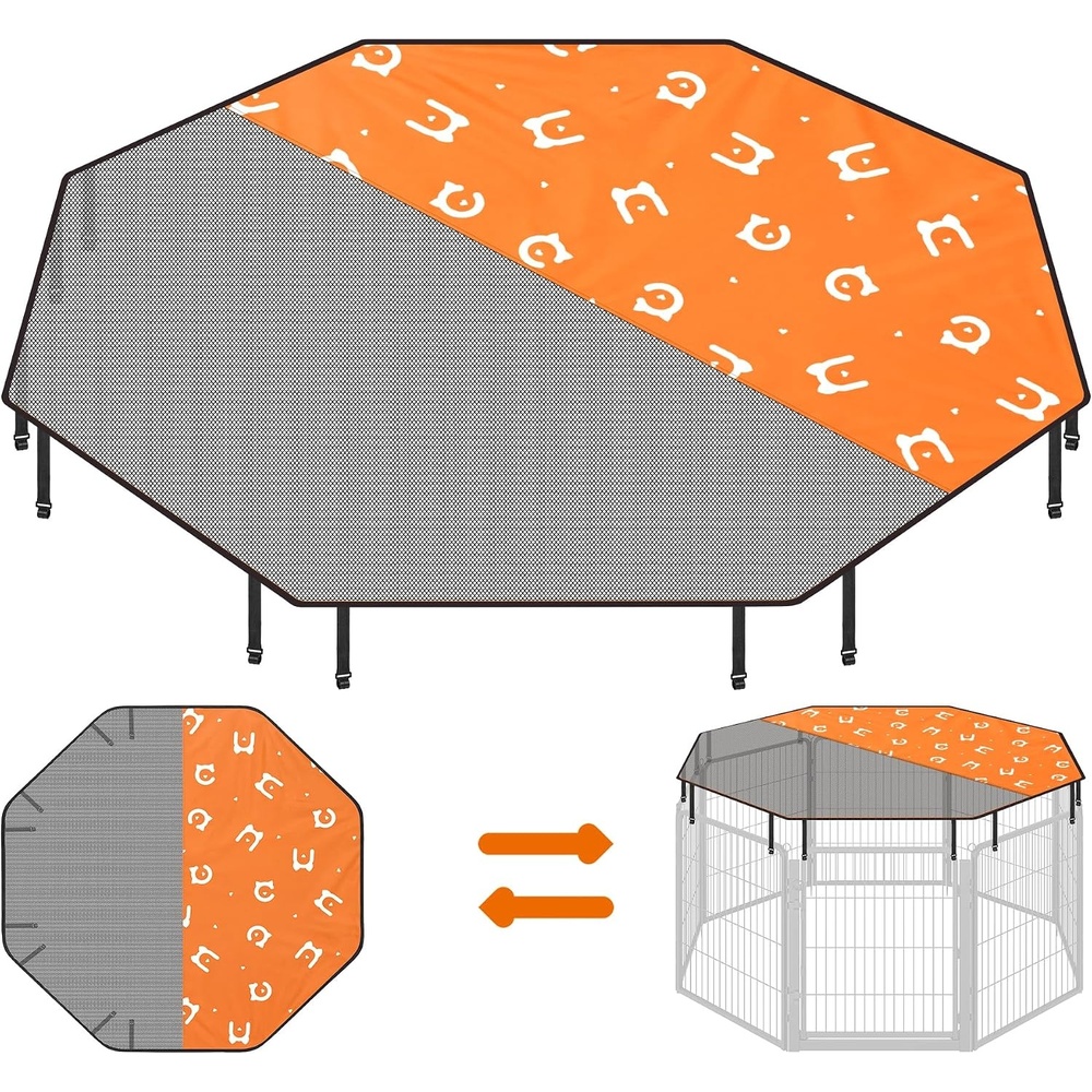 image:imageFeandrea Dog Playpen Cover 55 x 55 x 04 Inch Papaya OrangePapaya Orange