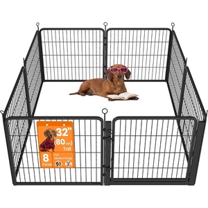 Feandrea Dog Playpen Cover, 55 x 55 x 0.4 Inch, Papaya Orange(Matte Black)