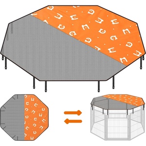 Feandrea Dog Playpen Cover, 55 x 55 x 0.4 Inch, Papaya Orange(Papaya Orange)