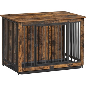Feandrea 70.9″ Dog Crate Furniture, Heavy Duty Double Dog Cage with Divider(Rustic Brown)